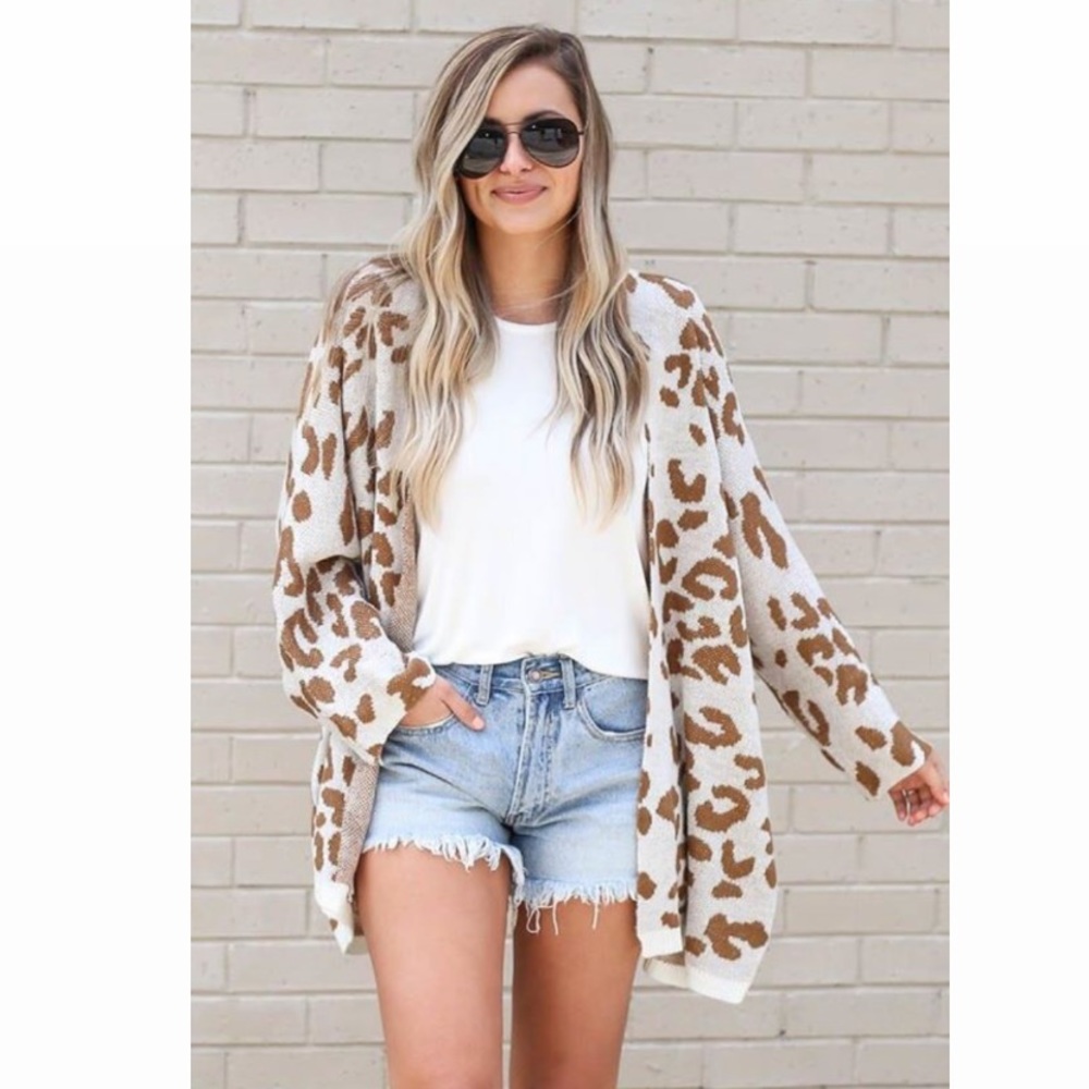 Leopard Cardigan size large